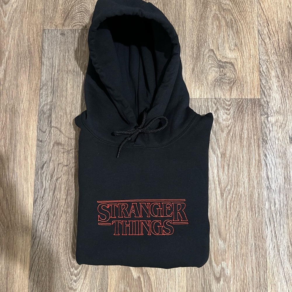Stranger Things Black embroidered hoodie - Picture 2 of 4